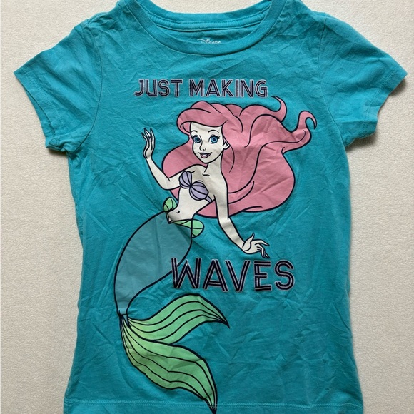 Disney Princess Ariel Kids Teal T-Shirt - Picture 1 of 5